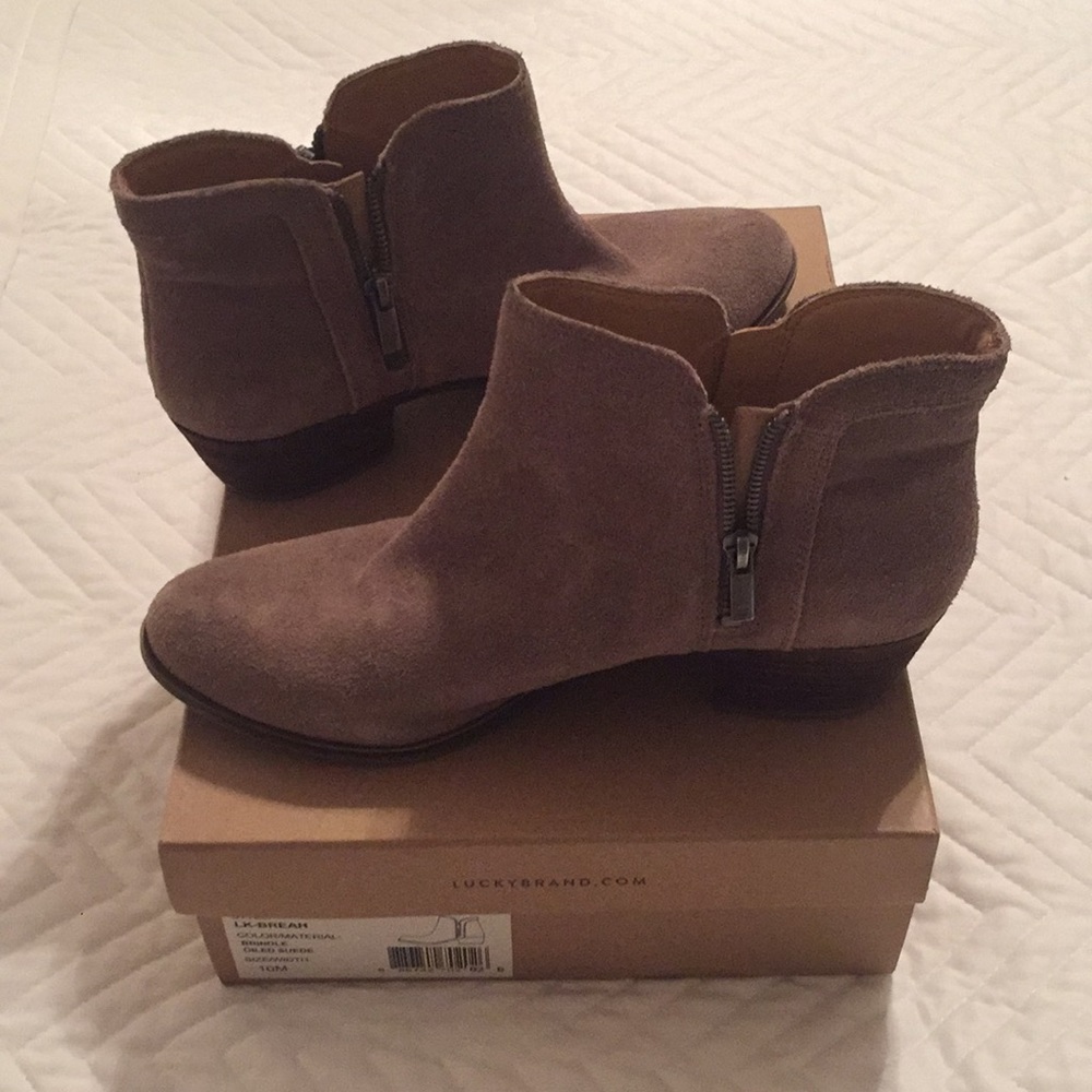 Lucky Brand Suede Ankle Booties